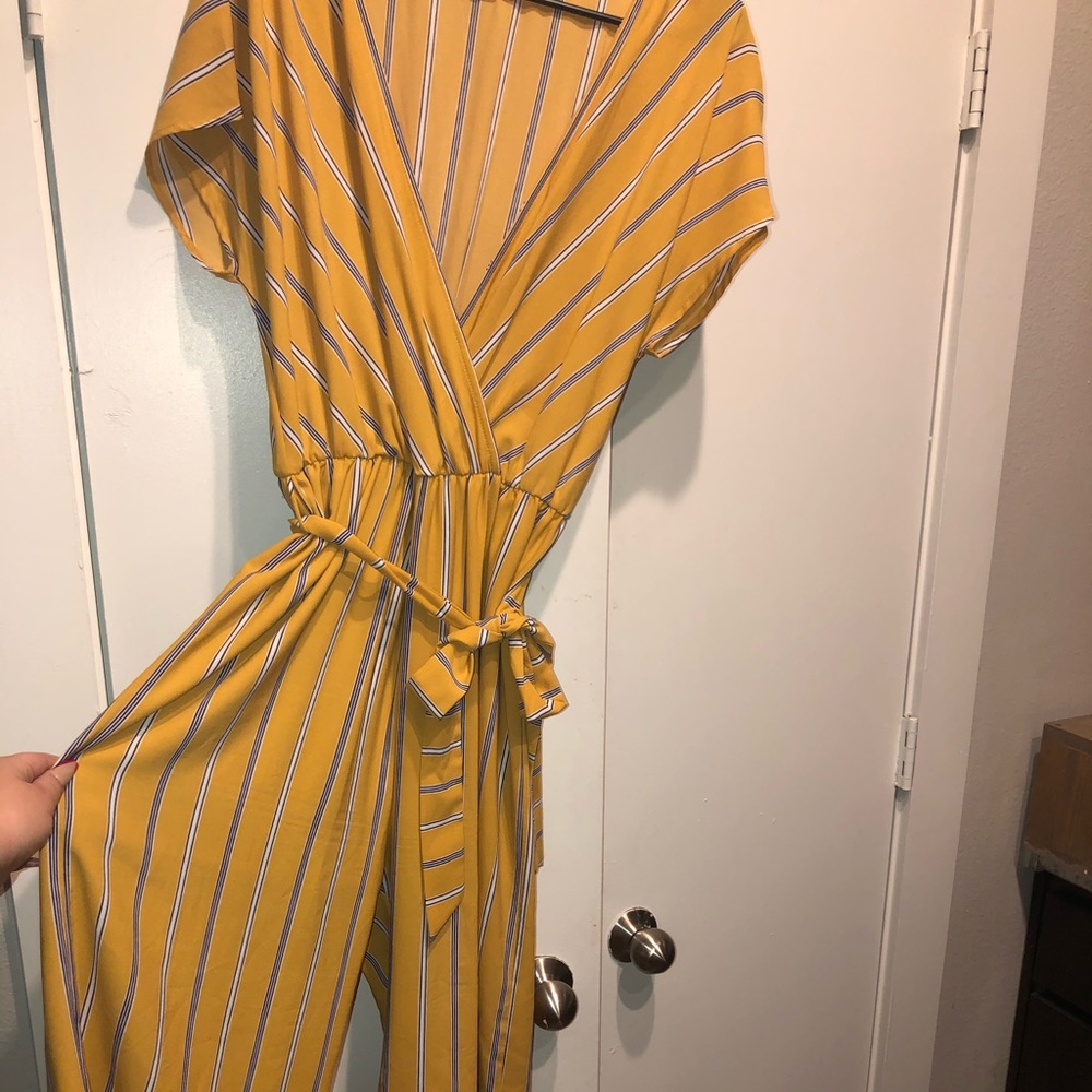 Yellow Pinstripe Jumpsuit